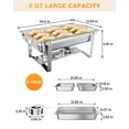 thumbnail image 3 of AKDSteel 8QT Rectangular Chafing Dish Buffet Set, Stainless Steel Food Warmer with Water Pan, Available in 2/4/6 Packs, 3 of 9