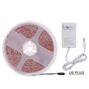 LED Strip Lights, 5M RGB LED Light Strip Waterproof 5050 LED Tape Lights, Color Changing Music Strip Lights with Remote, DIY LED Lights for Home Lighting Kitchen Bed Bar Home Decoration (US plug)