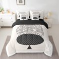 thumbnail image 2 of YST Modern Mid Century 7pcs Black Grey Comforter Set, Abstract Geometric Bedding Accessories, Twin Size, 7 Count, 2 of 4