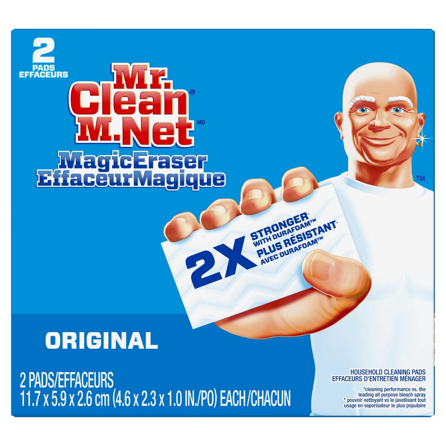 Mr. Clean Magic Eraser Sponge, All Purpose Cleaner, Cleaning Scrubber, Wall Cleaner, Original, 2-Count