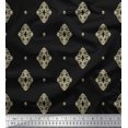 thumbnail image 1 of Soimoi Poly Georgette Fabric Filigree Damask Print Fabric by Yard 52 Inch Wide, 1 of 3