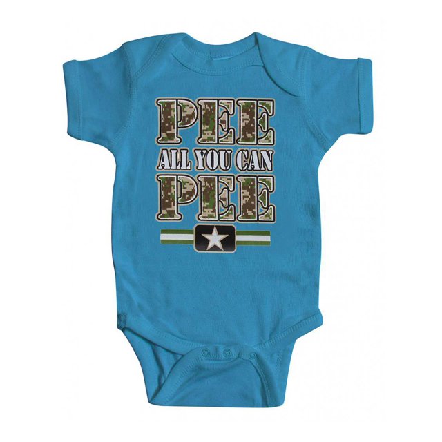 Toddlers "Pee All You Can Pee" Turquoise Bodysuit - 12 Months