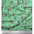thumbnail image 1 of Soimoi Green Moss Georgette Fabric Cage & Humming Bird Fabric Prints By Yard 42 Inch Wide, 1 of 5