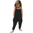 thumbnail image 2 of FAIWAD Kids Girls Summer Jumpsuits Spaghetti Strap Sleeveless Baggy Causal Rompers with Pockets, 2 of 5