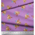 thumbnail image 3 of Soimoi Modal Satin Fabric Wool & Cat Animal Decor Fabric Printed Yard 42 Inch Wide, 3 of 3