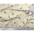 thumbnail image 2 of Soimoi Poly Georgette Fabric Airplane,Guitar Wire & Notes Musical Instrument Print Sewing Fabric Yard 42 Inch Wide, 2 of 3