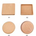 thumbnail image 4 of Beech Black Walnut Wood Coaster Retro Insulation Cup Mat Household Square  Coaster 1PC, 4 of 7