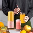thumbnail image 1 of Iumwxz Fruit Mixer Blender Blender Portable USB Six Blades Juicer Shakes Rechargeable Handheld Fruit Smoothies Sports Travel Ice Kids Food Quiet Powerful 1 Set Pink, 1 of 4