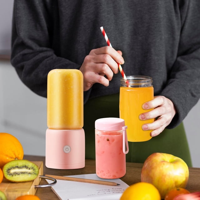 Iumwxz Fruit Mixer Blender Blender Portable USB Six Blades Juicer Shakes Rechargeable Handheld Fruit Smoothies Sports Travel Ice Kids Food Quiet Powerful 1 Set Pink