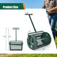 thumbnail image 3 of Gymax Compost SpreaderPeat Moss Spreader Roller w/Height-adjustable T-shape Handle Green, 3 of 10