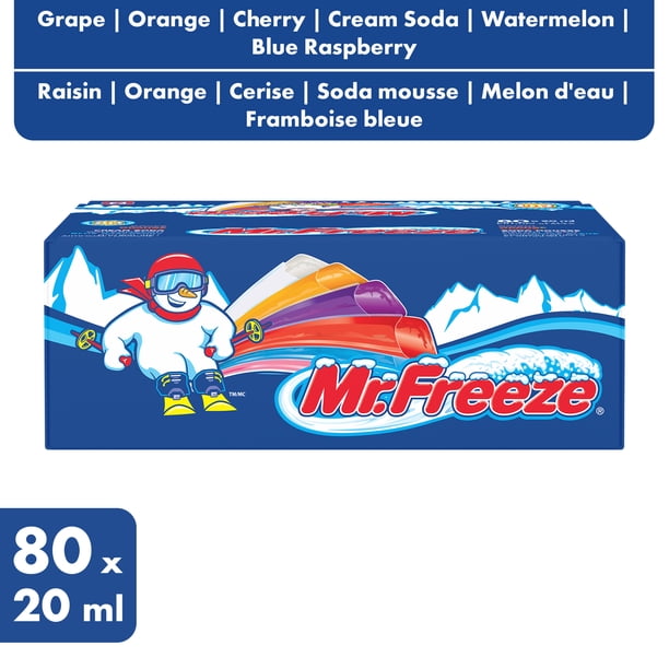 Mr. Freeze 80CTX20ml Regular Freeze Pops - Grape, Orange, Cherry