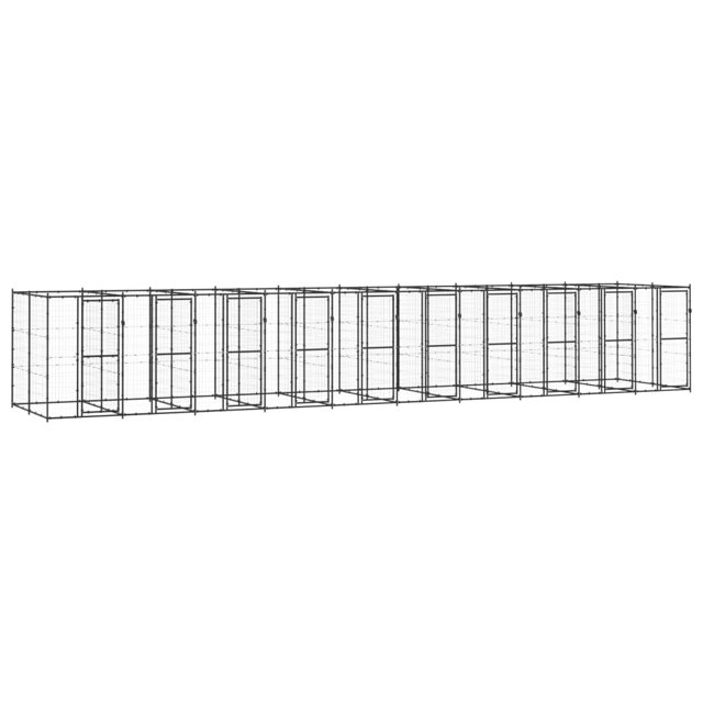 vidaXL Niche pour Chien Extérieure en Acier 24.2 M2