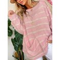 thumbnail image 4 of Faithtur Femmes Tricot Pull Manches Longues Col Rond Contraste Couleur Pull Rayé Pull Pull pour l'Hiver Automne, 4 of 9