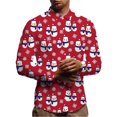 thumbnail image 1 of Innerwin Tunic Shirt Button Down Mens Shirts Daily Lapel Neck Comfy Tops Red XL, 1 of 4