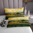 thumbnail image 3 of YST Sunset Landscape Coverlet Set Rustic Farmhouse Decor Bedspread Set For Kids Adults Watercolor Impressionism Style Quilt Set With 2 Pillowcases, Queen 3Pcs, 3 of 5