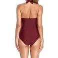 thumbnail image 5 of B91xZ Robe de Bain One Piece pour Femmes Grande Taille Couleur Unie, Vin G, 5 of 5