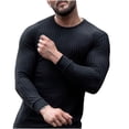 thumbnail image 1 of IROINNID Hommes Col Rond à Manches Longues Pull Mi-Longueur Unie Chaud Pull Automne et Chemises de Sports d'Hiver Porter S, 1 of 3