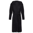 thumbnail image 3 of Innerwin Dressing Gown Solid Color Men Wrap Robe Home Hooded Thicken Plush Bath Robes Black 4XL, 3 of 6