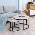thumbnail image 2 of HOMCOM Round Nesting Tables Set of 2, Stacking Coffee Table Set, 2 of 10