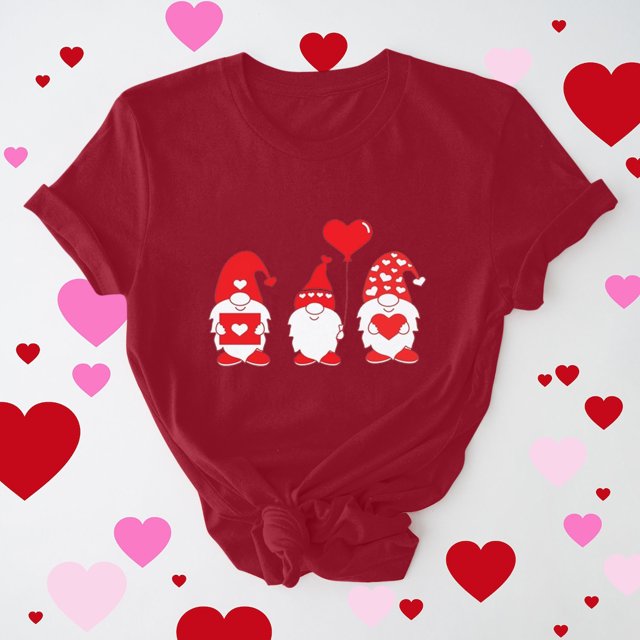 Meichang T-Shirts de la Saint-Valentin pour Femmes, T-Shirts Graphiques Amusants de la Saint-Valentin, Manches Courtes, Col Rond, T-Shirts de Fête en Liquidation, Cadeaux de la Saint-Valentin