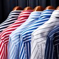 thumbnail image 5 of Chemise Classique à Rayures pour Homme avec Poche Poitrine, Rayures Verticales, Automne, Manches Longues, Formelle, Bleue, Chemise de Bureau, Haut, Chemise Ample pour Hommes, 5 of 5
