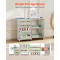 thumbnail image 2 of VEVOR Folding Sewing Table, Multipurpose Sewing Machine Table with Compact Design, Wheels, Wooden Pegs, Storage Trays and Shelf, Magnetic Door Lock, Craft Station and Side Desk for Home, Light Green, 2 of 9