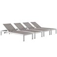 thumbnail image 1 of Modway Shore Chaise Outdoor Patio Aluminum Set of 4, 1 of 6