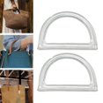 thumbnail image 4 of 2Pcs Women Purse Handles Belt Replacement Strap Frame DIY Handmade for Tote Purse Making clear D shape, 4 of 8