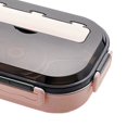 thumbnail image 5 of Large Capacity Bento Box,4 Compartment Lunch Box,Portable Stainless Steel Leak Proof Cutlery Food Containers for Adults Office Worker Outdoor[Pink], 5 of 5