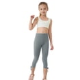 thumbnail image 3 of Leggings Capris Unis pour Filles Leggings Raccourcis d'Été pour Danse Décontractée Gris 3 Ans, 3 of 8