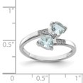 thumbnail image 2 of 925 Sterling Silver Rhodium Aquamarine and Diamond Heart Ring, 2 of 2