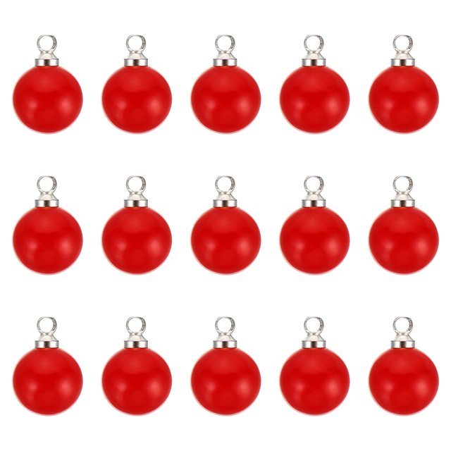 Unique Bargains Pendentifs Perles Factices 8 mm, Lot de 150 Perles Rondes Imitation Perle, Argent Rouge