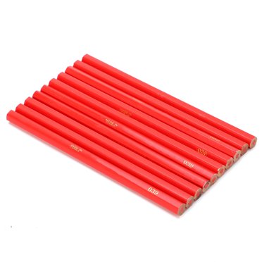XYCCA 10Pcs Red Carpenter Pencil Red Core Woodworking Pine Pencil Woodworking Marking Tool-082203