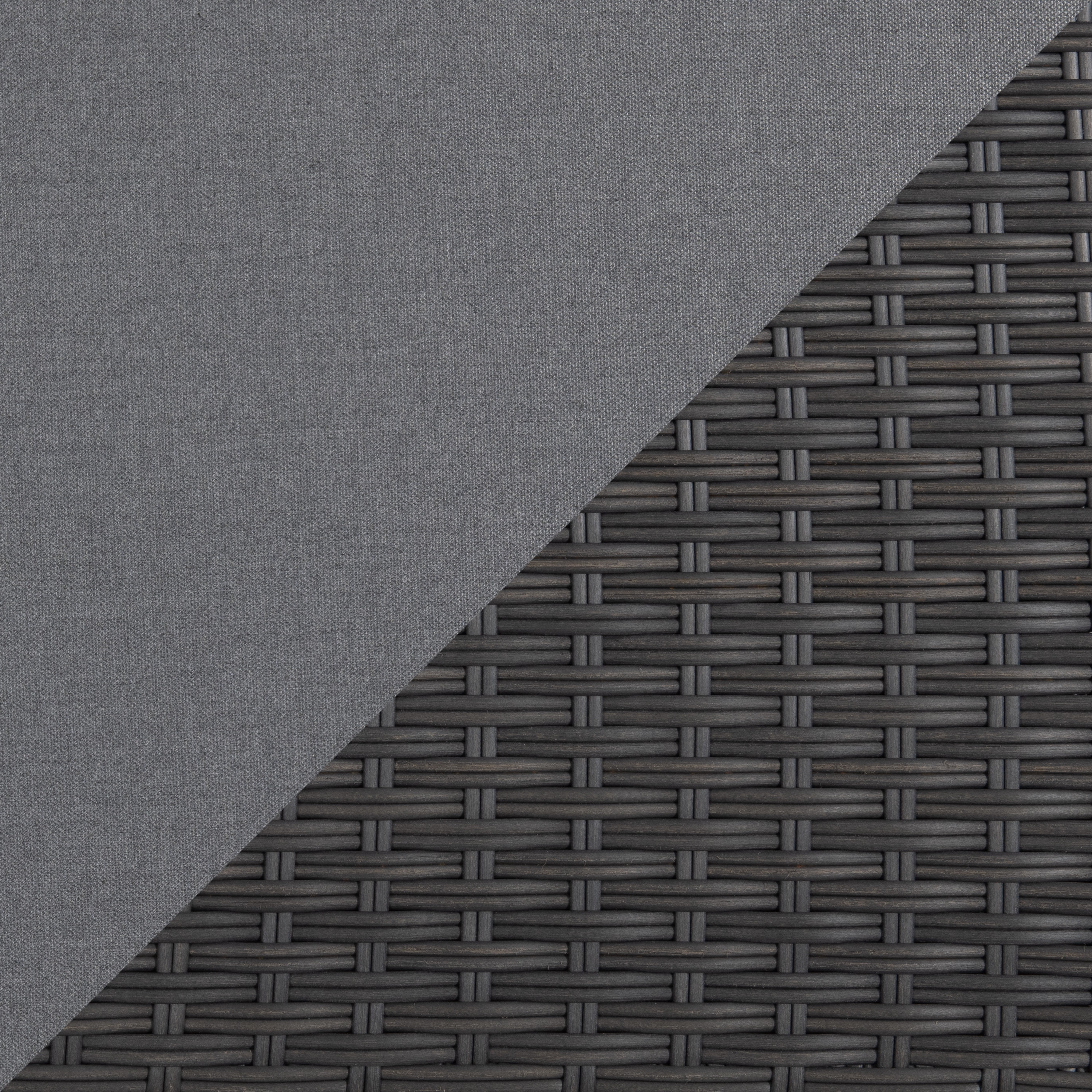 Salon de jardin d'angle CorLiving Brisbane en résine tressée résistante à la rouille, rotin et acier, avec coussins, anthracite/gris clair