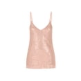 thumbnail image 4 of Plus Size Tank Tops for Women Loose Fit V-Neck Spaghetti Strap Sequin Ruched Waist Solid Top with Stretchy Lining, 4 of 7