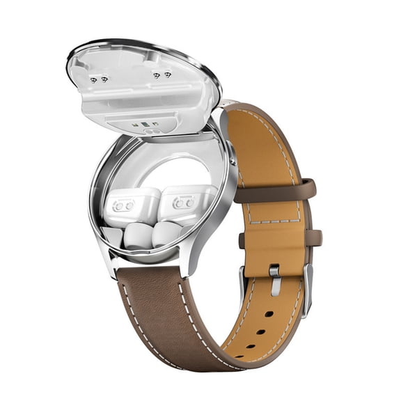VONKY HD Bluetooth Calls Smart Watch For Men Waterproof Screen 2-in-1 Headset 1.39-inch High-definition Silver brown