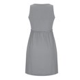 thumbnail image 4 of Pompotops Women's Summer Fashion Solid Color Round Neck Button Sleeveless Dress, 4 of 7