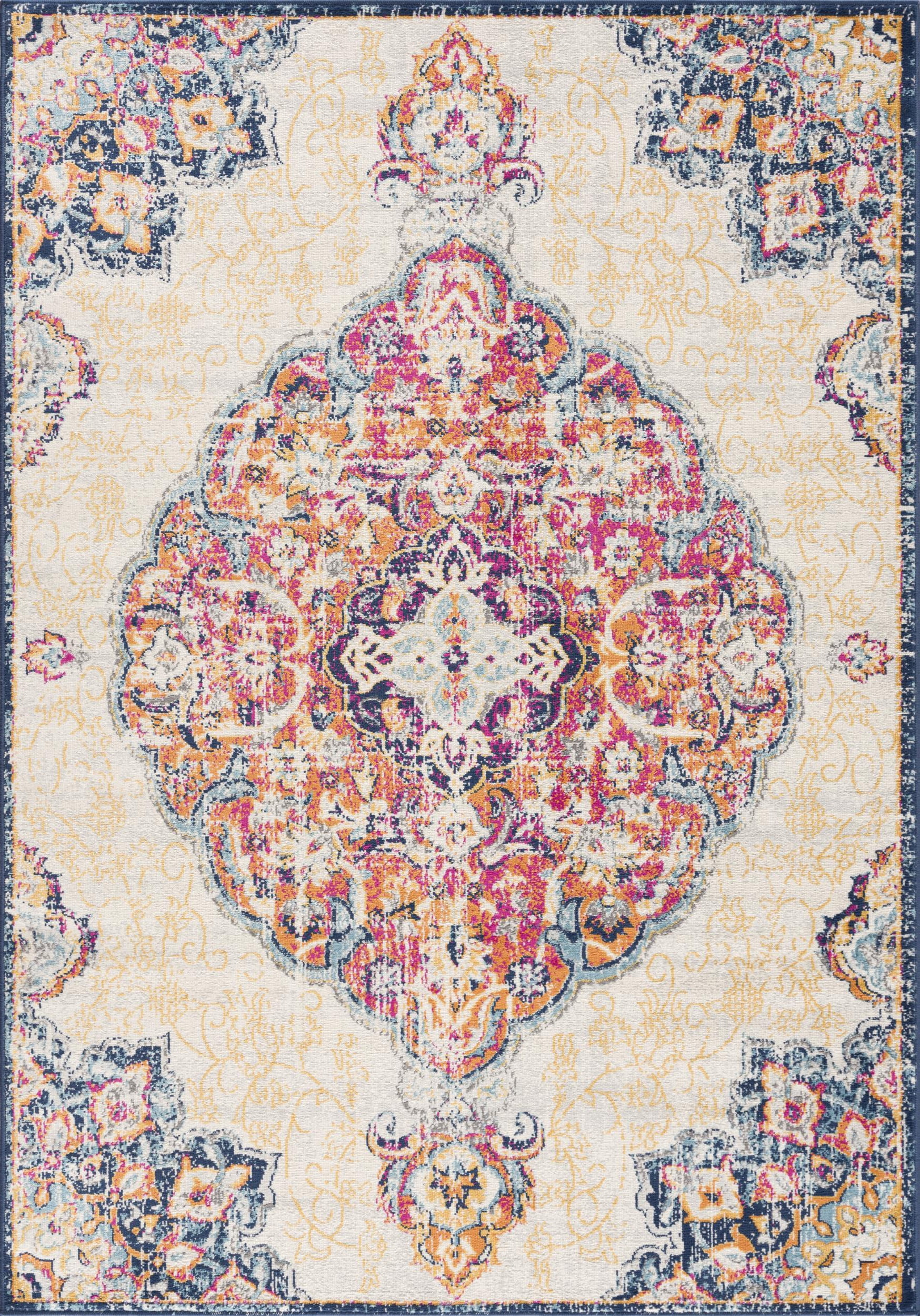 Rug Branch Savannah 2' x 7' (Exact Size: 2'3" x 7') South-Western Indoor Runner Rug, Beige Rust, Modern - Entryway, Hallway, Bathroom, and Kitchen
