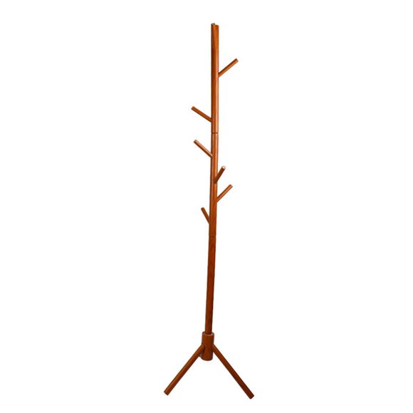 Floor-Type Clothes Hanger Brown Wood 1Pcs 68.9X16.9X16.9in