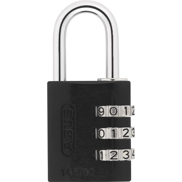 ABUS 145/20 C 20mm Body 3 Dial Resettable Combination Padlock, Black