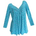 thumbnail image 1 of Pompotops Blouse Imprimée à Manches Longues et Col en V pour Femmes Grande Taille en Liquidation, 1 of 3