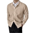 thumbnail image 2 of Mikilon Cardigan en Tricot à Revers pour Homme, Chandail Ajusté Élastique, 2 of 3