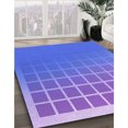 thumbnail image 3 of Ahgly Tapis d'Intérieur Lavable en Machine Carré Transitionnel Bleu Ciel, 4 Pieds Carré, 3 of 7