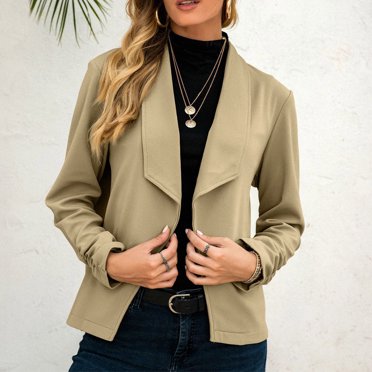 Fiogavroetic Women Casual Fashion Solid Color Long Sleeve Slim Jacket Suit