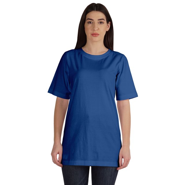 Inkmeso T-Shirt Basique en Coton à Col Rond pour Femmes Coupe Ample Décontracté Long Haut d'Entraînement