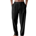 thumbnail image 1 of Dagugfen Lounge Pants for Men Elastic Waist Drawstring Loose Lightweight Travel Beach Pants Work Pants, 1 of 3