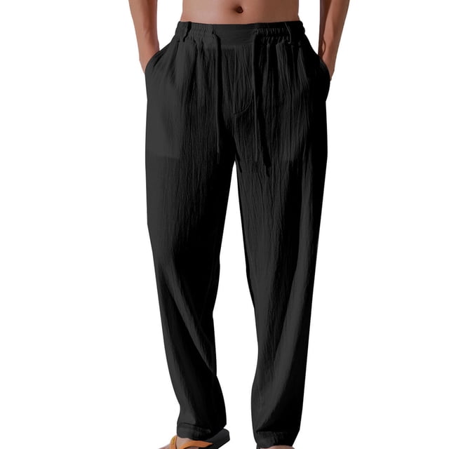 Dagugfen Lounge Pants for Men Elastic Waist Drawstring Loose Lightweight Travel Beach Pants Work Pants