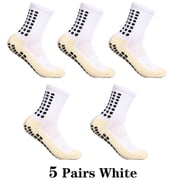 LNGOOR 5 Pairs Anti-Slip Soccer Socks Men Women Outdoor Sports Grip Football Socks Basketball Tennis Rugby Socks 39-45