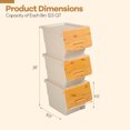 thumbnail image 3 of Costway 3 Pcs Bacs de Rangement sur Roulettes avec Couvercle Qui Reste Ouvert pour Cuisine Chambre Buanderie Garde-Robe Blanc + Naturel, 3 of 9