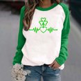 thumbnail image 2 of CEHVOM Women's Spring Patchwork St. Patrick's Day Printed Long Sleeves Round Neck Casual Tee Tops, 2 of 4